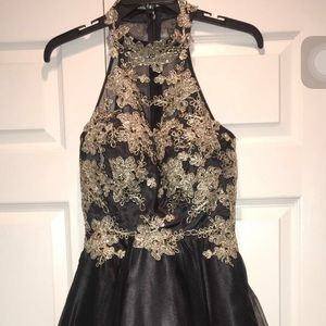 Black and Gold Homecoming Dress